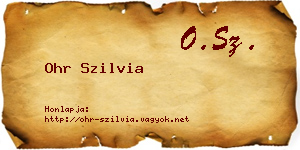 Ohr Szilvia névjegykártya